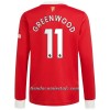 Camiseta de fútbol Manga Larga Manchester United Mason Greenwood 11 Primera Equipación 2021/22 - Hombre